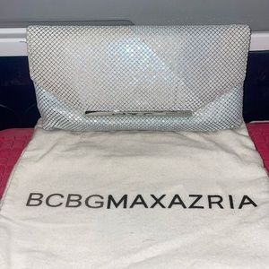 Iridescent clutch bag w chain